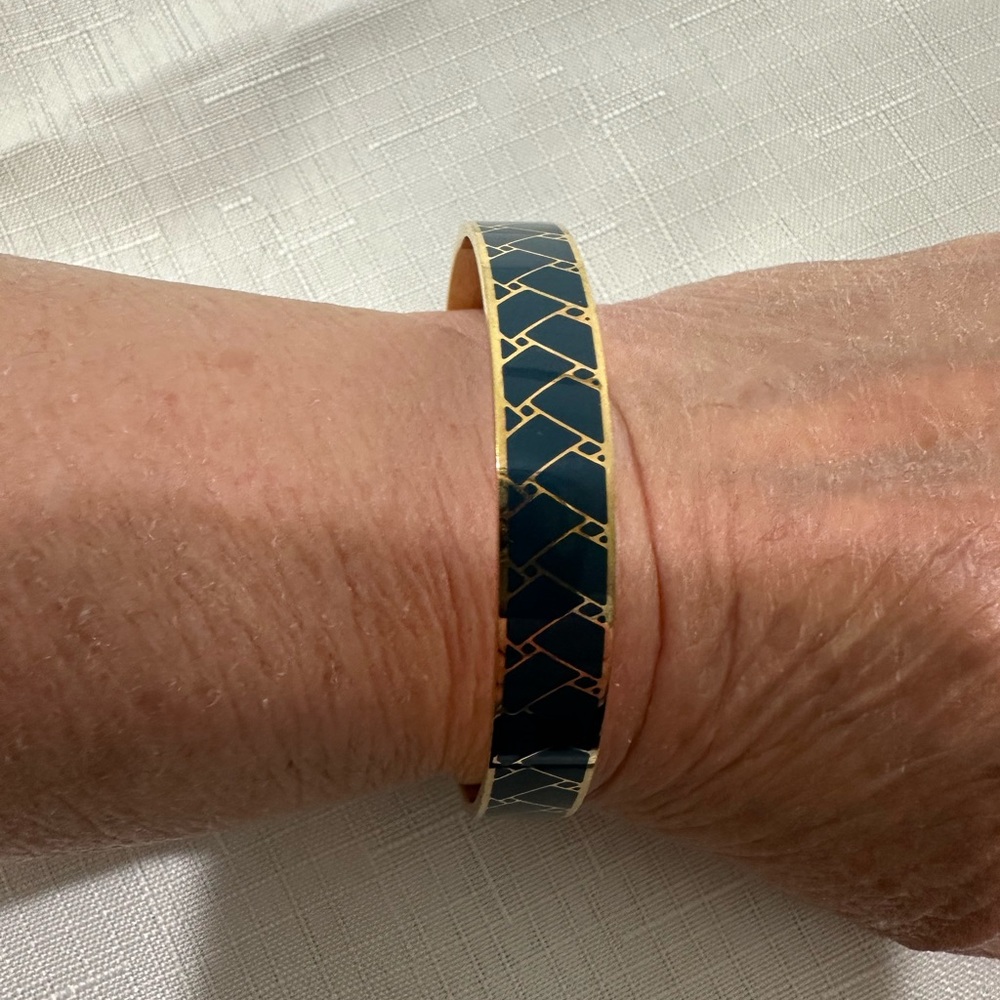 J Crew Blue & Gold Bangle Bracelet - Picture 3 of 3